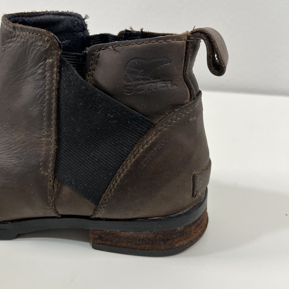 Sorel Women's Size 7 Emelie Waterproof Chelsea Booties Boots Gray Brown Black - Picture 6 of 13